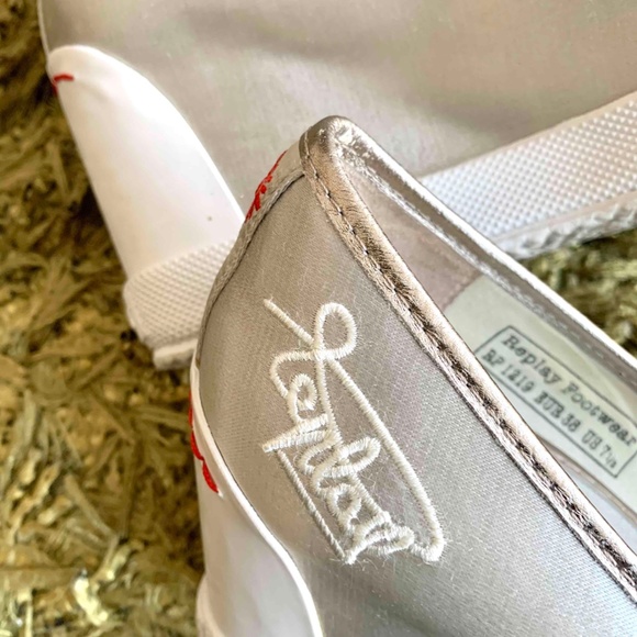 Replay White/Silver High Heels with velvet ribbons - Picture 2 of 7